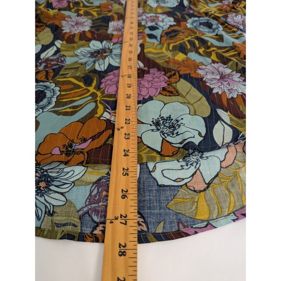 Jane + Delancey Womens Dark Floral Sheer Pop Over Blouse Wimsygoth‎ Fairy Size M - Picture 8 of 8